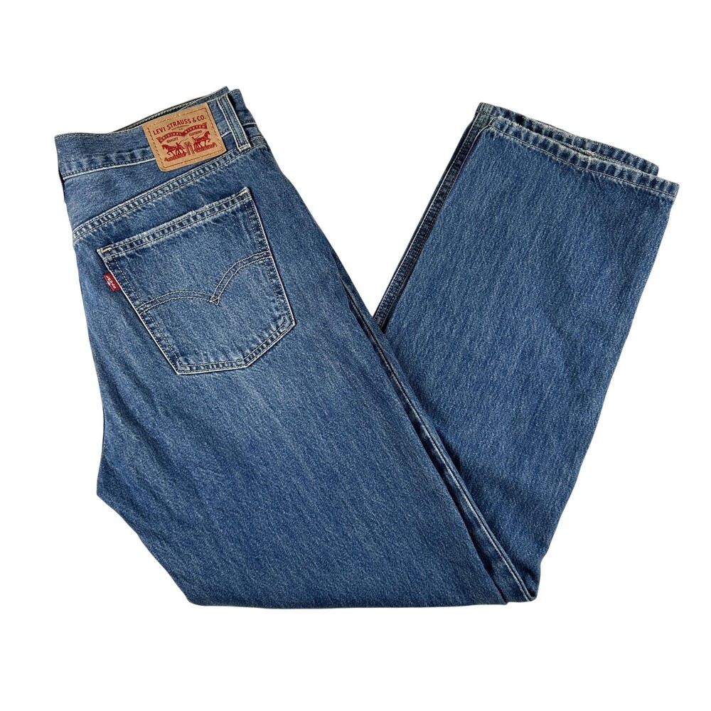 Levis Low Pro Straight Jeans Womens 30 Blue Distressed 100% Cotton Denim